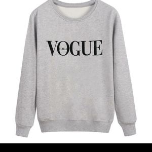 Vogue Print sweater long sleeve shirt gray